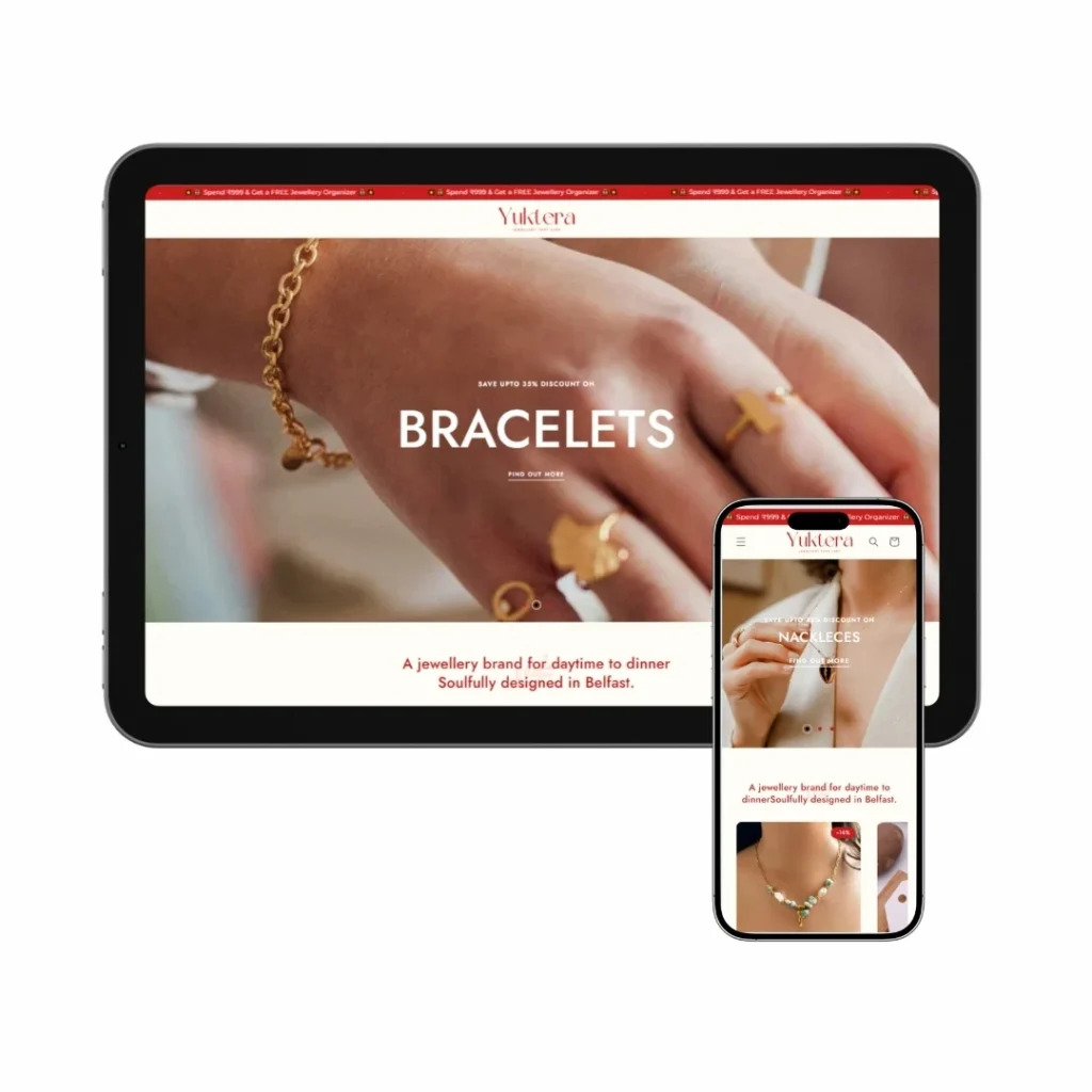 Yuktera Jewellery Brand – Shopify Website Development, Logo Design & Brand Moodboard by Digital Sense